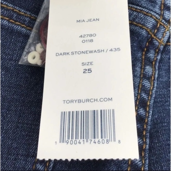 Tory Burch Women's Blue Mia Embellished Jeans - Picture 11 of 12